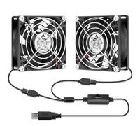 GDSTIME 80mm USB Fan 5V PC Fan 2 In 1 3-Speed Controller Cooling Fans 2500 RPM 8CM Case Cooler For Computer Cabinet XBox Router DVR TV Box