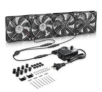 GDSTIME Big Airflow 4X 120mm Fans with 100V-240V AC Powered Speed Controller for DIY GPU Mining Rig Server Racks AV Cabinets TVs Routers Cooling Ventilation