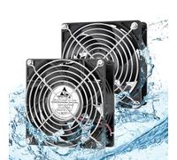 GDSTIME IP68 Waterproof 120mm x 38mm Fan 2 Pin 12V High Speed 3000RPM 116CFM Dual Ball Bearing for RV Fridge Grow Tent Refrigerator Cooling (2 Pack)