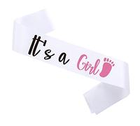 GDTO8820 CoolerthingsDG, white sash, it's a Girl sash, gender reveal sash for mom, mommy to be, sash for baby shower, mom to be sash. Daddy to be sash, dad to be sash.
