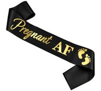 GDTO8820 Pregnant AF Sash, Black sash, Baby Shower Mom Sash for Mommy to Be, Gender Reveal Pregnancy Announcement Decorations, Revea Genderl Supplies, Future Mummy Gift, BLACK sash