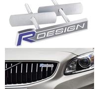 GDUTBC Car Emblems for Volvo R Design S60 V60 XC60 S60 V40, Waterproof Emblem Front Rear Grill Badge Hood Trunk Replacement Letters Logo Sticker, Car Tuning Styling Accessories