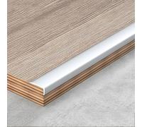 GDVXYS Aluminium Door Threshold Cover Strip Easy-Fit Caulk Molding, L Shape Flooring Transition Strip, Indoor & Outdoor Stair Edge Protector