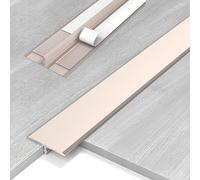 GDVXYS Aluminium Floor Transition Strip T Molding, Flat Divider Door Threshold Strip for Joining Floor Gaps, Carpet to Tile Threshold Cover Trim