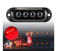 GDWD 5pcs Ultra Thin 4LED Emergency Warning Flashing Lights, Flashing Strobe Light Side Warning Marker Light, Universal for 12-24V Car Vehicle Truck Trailer Caravan Camper Motorcycle Van (Smoked Red)