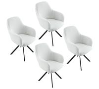 GDWD Chair Slipcovers, Set of 2/4 Dining Chair Covers with Armrest, High Stretch Chair Seat Cover, Removable Armchair Protector Cover for Home Dining Room, Kitchen, Hotel, Office (4, White)