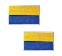 GDXGHJU 2 PCS Ukraine Embroidered Patches - Rectangular Hook & Loop Ukraine Flag Embroidery Patches - Classic Style - 1.22*0.79 inches - Embroidery Patch