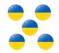 GDXGHJU5 Pcs Ukrainian Pins Ukraine Badge Brooch Pin Ukrainian Flag Symbol Glass Round Pin Vintage Brooches Metal Vintage Brooch Jewelry for Women Jewelry Gift