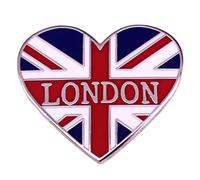 GDXGHJULondon Brooch Vintage Metal Heart Brooch Badge UK Flag Enamel Pin London Souvenir Lapel Pin UK Gifts and London Souvenir Gifts Cute Pins and Brooch Badges London Gifts and Souvenirs