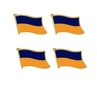 GDXGHJUUkraine Flag Lapel Pin, 4 Pack Ukraine Flag Badge, Ukrainian & England Friendship Pin Badge with Delicate Golden Border for Backpack, Suit, Jacket, and Hat