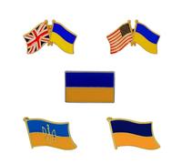 GDXGHJUUkraine Flag Pin Set Ukrainian Flag Lapel Pins International Friendship Enamel Pins for Women Men Metal Ukraine Flag Lapel Pins for Suit Jacket Backpack