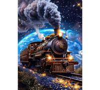 GDYEEH Fantasy Train Diamond Painting Kits Adults, 5D Starry Sky Diamond Art Pictures Beginners, DIY Round Full Drill Dreamland Diamonds Painting Embroidery Gifts Home Wall Decor 30 x 40 cm