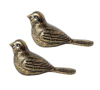 GDYOOSHOW Cast Iron Door Stop Heavy Duty Bird Door Stopper 2Pcs Gold Green Floor Decorative Statue for Home Office Bedroom Exterior Door (Gold-Green)