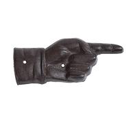 GDYOOSHOW Cast Iron Left Finger Direction Sign Vintage Hand Pointing House Plaque Garden Bar Cafe Store Gate Door Sign Wall Mount Decoration (Brown rust left hand)