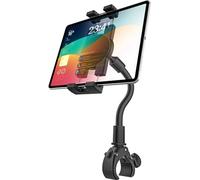 GDZN Gooseneck Treadmill Tablet Holder, iPad Clamp Mount for Bike, Handlebar, Spin Bike, Stroller, Wheelchair, Mic Stand, Indoor Cycling, Compatible with 4.7-13" Tablets and Phones