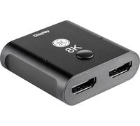 GE 8K HDMI Switch, 2 Device HDMI 2.1, Supports 8K@60Hz and 4K@120Hz, Dolby Atmos, HDCP 2.2, LED Indicator, USB-C Power Supply, Premium Aluminum Housing, 81660