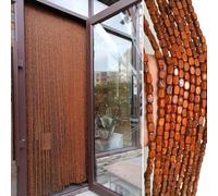 ge Bamboo Beaded Door Curtain Room Divider & Decoration Panel for Bedroom Restaurant Balcony - 130 cm x 90 cm (130 Strands) - Stylish Home Décor Solution