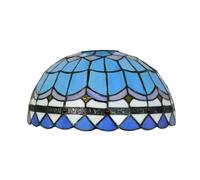 ge Blue Stained Glass Lamp Shade Replacement 12x7 Inch, 1-5/8 Inch Fitter for Arched Floor & Torchiere Lamps, Elegant Light Cover for Home Décor
