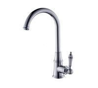 ge Brass Kitchen Faucet 360° Swivel Single Handle Retro Sink Mixer Tap High Arc Chrome Finish Antique Style Durable Kitchen Tap for Home Renovation