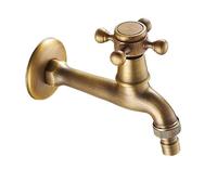 ge Brass Wall Mounted Double Handle Faucet Bathroom & Outdoor Garden Tap Durable Water Accessory for Home & Garden Use Antique Style Decor,Ax002