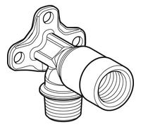 GE Connection Angle 90° With Male Thread For MeplaFix Rg MF1/2-Rp1/2 L:66Mm