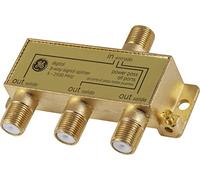 GE Digital 3-Way Coaxial Cable Splitter, 2.5 GHz 5-2500 MHz, RG6 Compatible, HD TV, Satellite, High Speed Internet, Amplifier, Antenna, Gold Plated Connectors, Corrosion Resistant, 73756
