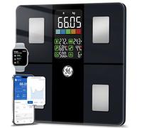 GE Digital Body Fat Scales with Large Display, Smart Scales with Body Fat and Muscle Mass with App 14 Body Measurements BMI Bluetooth Personal Scales up to 180 kg / 400 lb Black