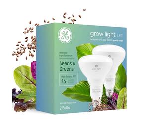 GE Lighting Grow Light for Plants, LED Light Bulb for Seeds and Greens with Balanced Light Spectrum, BR30 Floodlight (2 Pack)