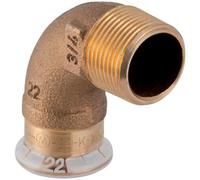 GE Mapress Copper Transition Angle 90° With AG Rg D15-R1/2