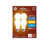 GE Relax 4-Pack 60 W Equivalent Dimmable Soft White A19 LED Light Fixture Light Bulbs