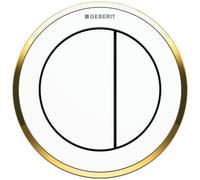 Geberit Flush Plate Type 10 Remote control dual flush furniture lever handle White/Gold 116057KK1