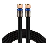 GE RG6 Coaxial Cable, 100 ft. F-Type Connectors, Quad Shielded Coax Cable, 3 GHz Digital, In-Wall Rated, Ideal for TV Antenna, DVR, VCR, Satellite, Cable Box, Home Theater, Black, 34842