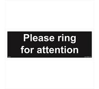 GE031 Please Ring For Attention SIGN bell buzz alert summon alarm for assistance 150mm x 50mm Dibond/Composite Aluminium