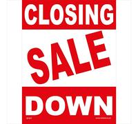 GE307 Closing Down Sale SIGN everything must go clearance bargain shut shop yard 200mm x 300mm Magnetic - Vehicle Grade