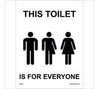 GE351 This Toilet Is For Everyone SIGN male female men women gender bathroom loo 300mm x 400mm Sticker/Sav - White Background