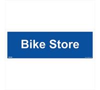 GE352 Bike Store SIGN Door Plaque cycle pedal push two wheeler helmet mountain 300mm x 100mm Sticker/Sav - White Background