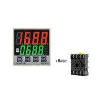 GE48J Series DC AC 220V 24 240 380V Intelligent Precision Programmable Digital Time Relay Counters 1-999900 With Socket Base(GE48J-8 24-240V)