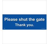 GE519 Please Shut The Gate Thank You Sign Door Farm Garden Close Push Pull 150mm x 50mm Sticker/Sav - White Background