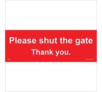 GE521 Please Shut The Gate Thank You SIGN countryside push pull close barn 150mm x 50mm Sticker/Sav - White Background