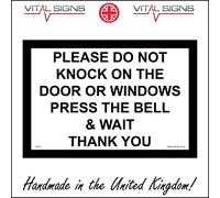 GE816 Do Not Knock On Door Windows Press Bell Wait Sign Workplace Office Site 150mm x 100mm 5mm Heavy Duty Foamex Foamboard