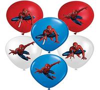 GEA 6pcs Spiderman Latex Balloons, 12" Birthday Party Decoration, Kids Loot Bag, White, Red, Blue, Boys, Unisex, Children