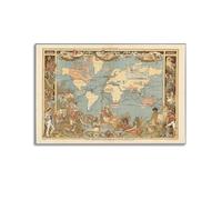 GEAD Vintage Map Poster 1886 The British Empire Decorative Painting Canvas Art Picture 20x30inch(50x75cm)