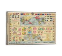 GEAD Vintage Poster 1922 Navy League Map of The British Empire Decorative Painting Canvas Art Picture 20x30inch(50x75cm)