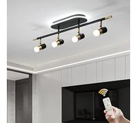 GEADI Modern LED Ceiling Light, 90CM Kitchen Lights Ceiling Dimmable with Remote Control, Black Adjustable Kitchen Spot Lights for Ceiling Large for Living Room, Dining Room, Bedroom