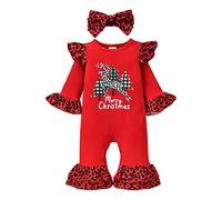Geagodelia Baby Boys Girls Romper Jumpsuit Christmas Outfit Clothing Sleep Romper Newborn Soft Baby Set My First Christmas, Red 91 - 6-9 Months