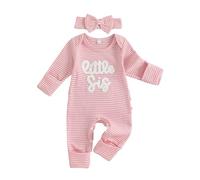 Geagodelia Baby Girl Romper + Headband Little Sister Baby Grows Newborn Clothes Outfit One Piece Spring Autumn Babygrows Jumpsuit Overall