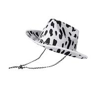 Geagodelia Felt Cowboy Hat for Women Fluffy Feather Trim Disco Cowgirl Hat Womens Adult Halloween Costumes Preppy Hat for Fancy Dress Up Role Play Cosplay Birthday Party (C 01-White, OneSize)