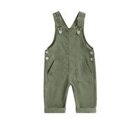 Geagodelia Infant Baby Boy Girl Suspender Pants with Buttons Solid Color Overalls Romper Trousers with Pockets Full Length Jumpsuit Bottoms Adjustable Buckle Bodysuits Outfits (Green, 6-12 Months)