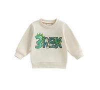 Geagodelia Toddler Boys Girls First Birthday Sweatshirt 1-6 Years Long Sleeve Dinosaur Letter Print Pullover Tops Loose Fit T Shirts Baby Boy Birthday Outfits 1st/2nd/3rd/4th/5th/6th