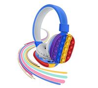 Geagodelia Wireless Bluetooth Headset Adjustable Stereo Headphone with Fidget Toy Sensory Toys for Kids Children (Blue)